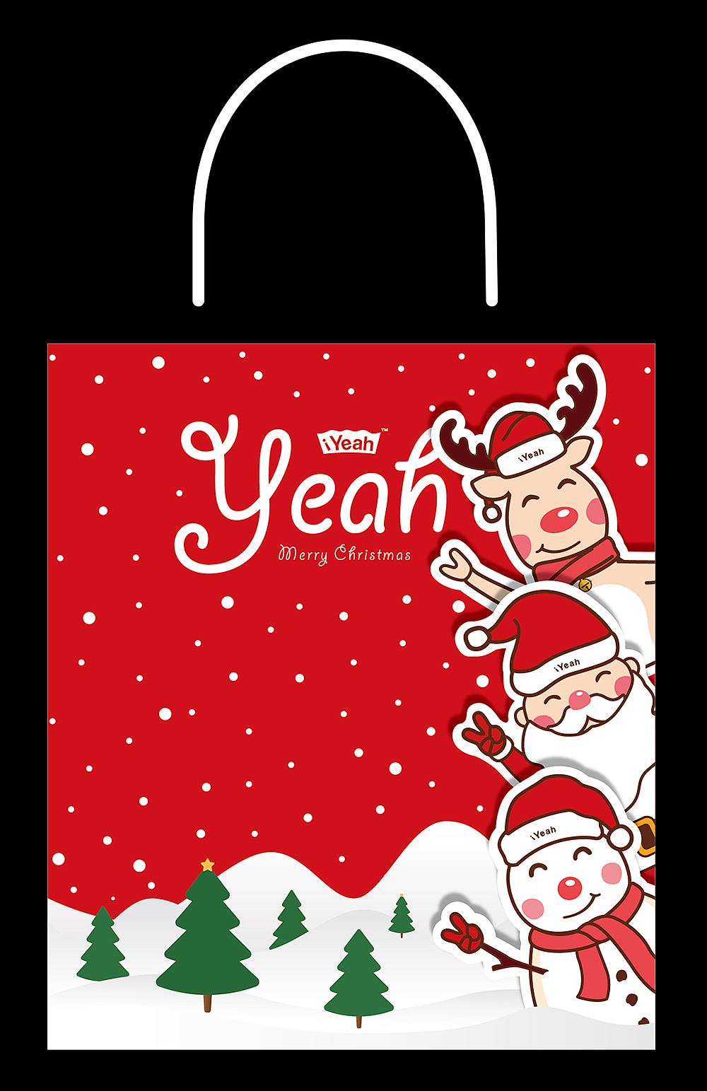 圣诞节款的棉柔巾包装及小IP设计