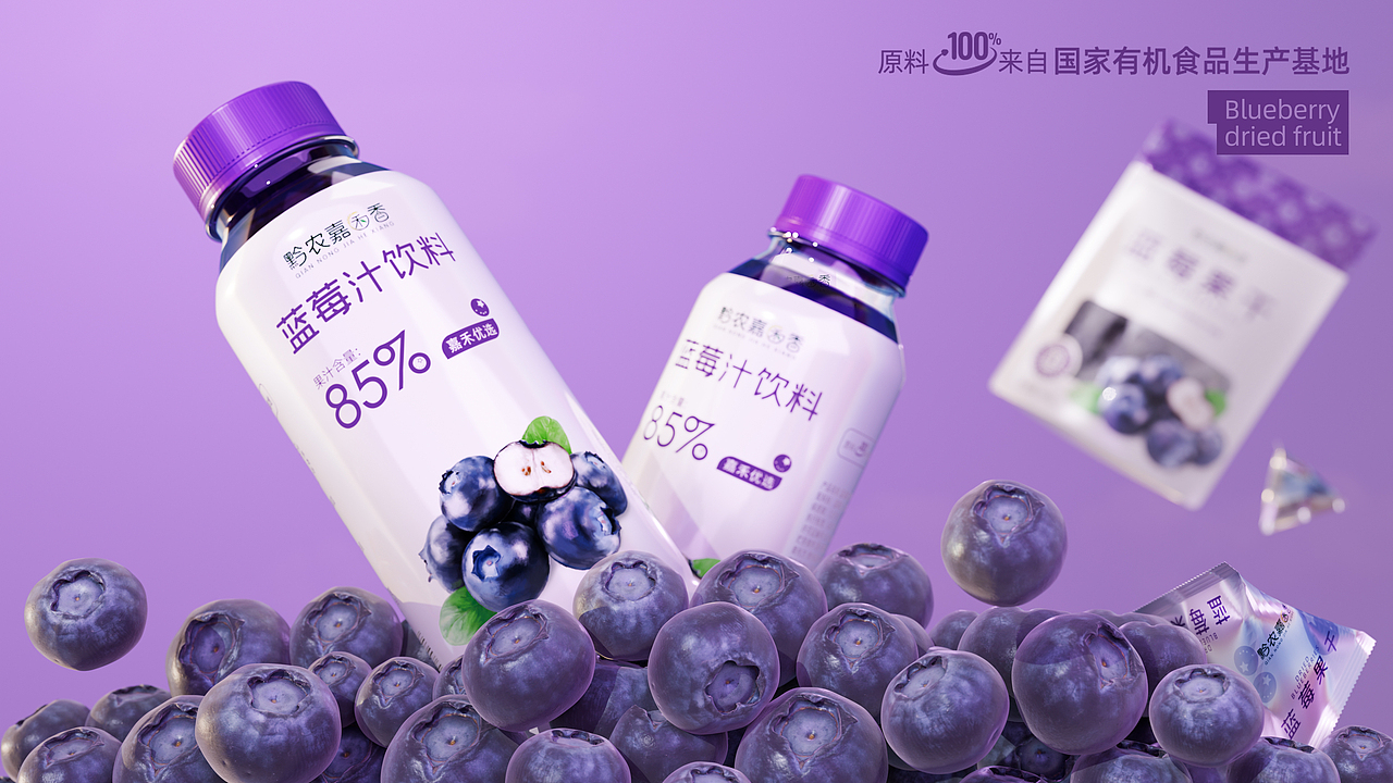蓝莓饮料-蓝莓果干 包装设计