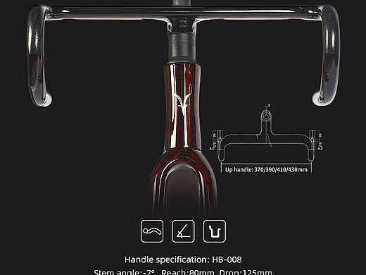 TIDEACE CR266 透明红碳纤维自行车架