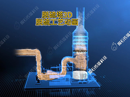 烟气处理动画：脱硫塔节能工艺动画