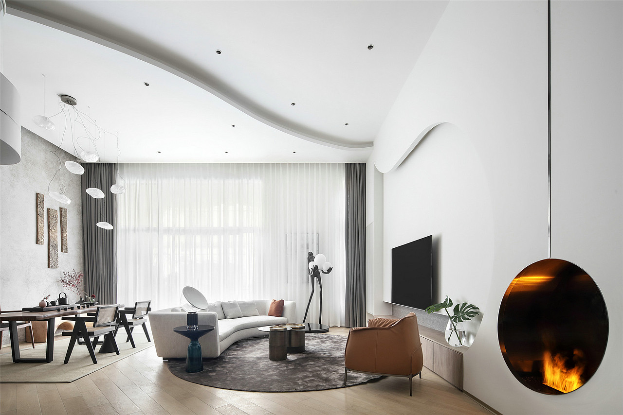 贵阳这波大平层设计，把“曲线高级感”玩成了家居顶流（图ZMzk4ODYzOTI0） - 家装设计 - 站酷设计师贵阳全案设计师冲原创素材 - 站酷ZCOOL