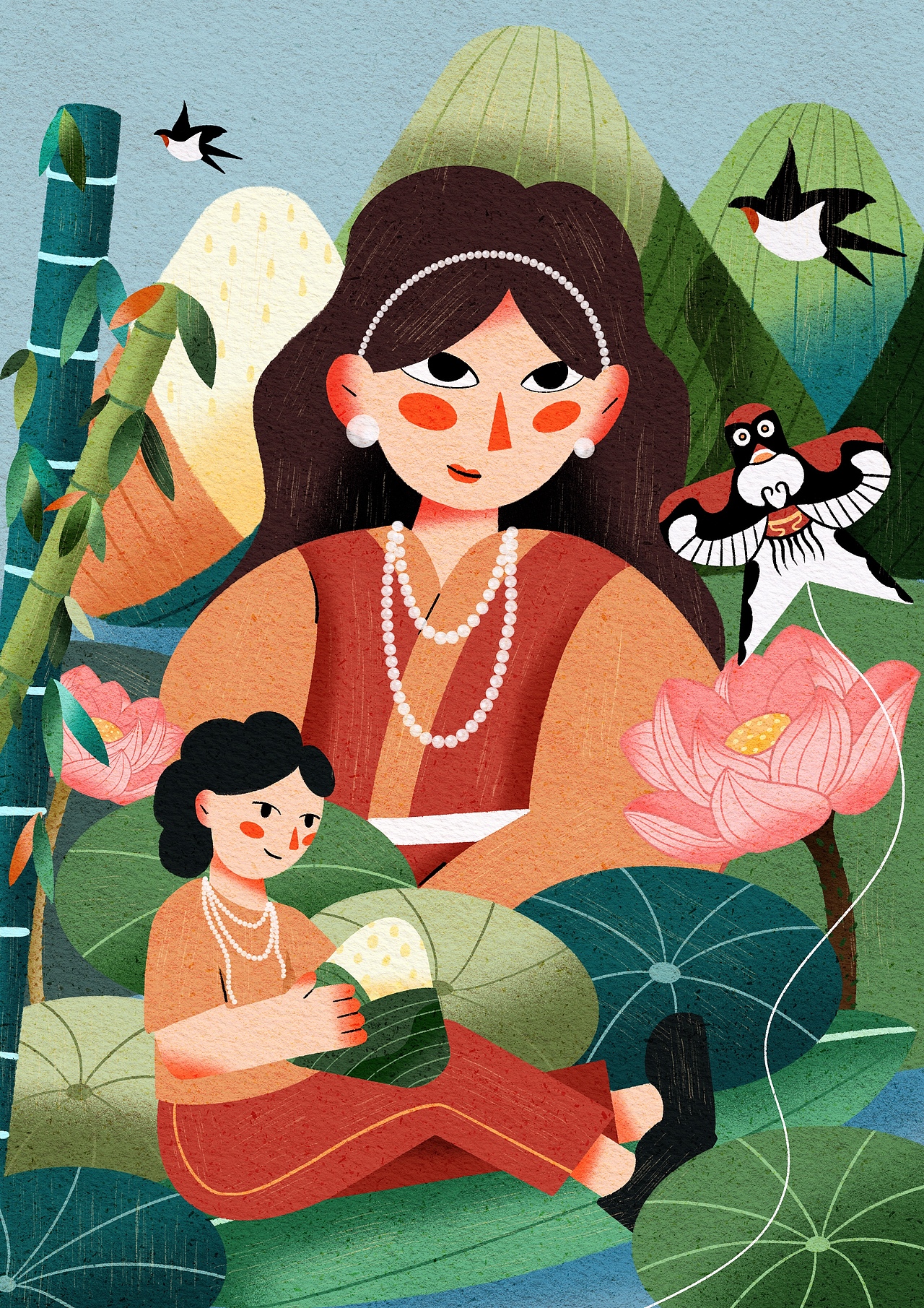 扁平风节日主题｜端午节