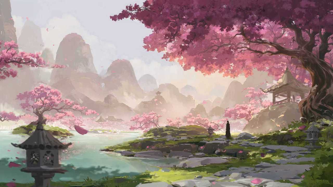 桃李花林氛围图