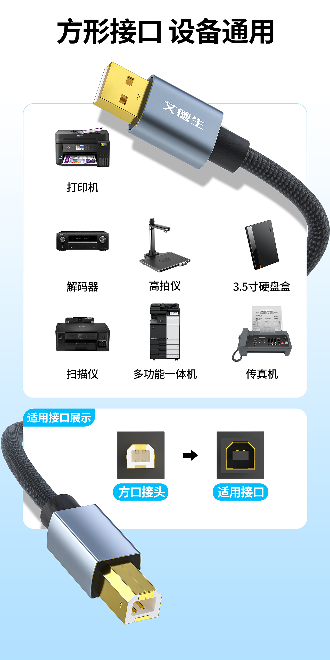 编织网打印机数据线详情页