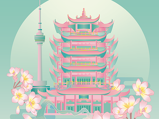 武汉印象矢量插画
