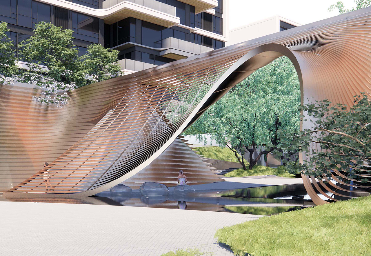 重庆首钢云尚江来江临悦大区入口景观SU模型下载