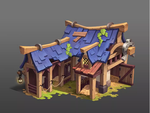 卡通场景建模渲染