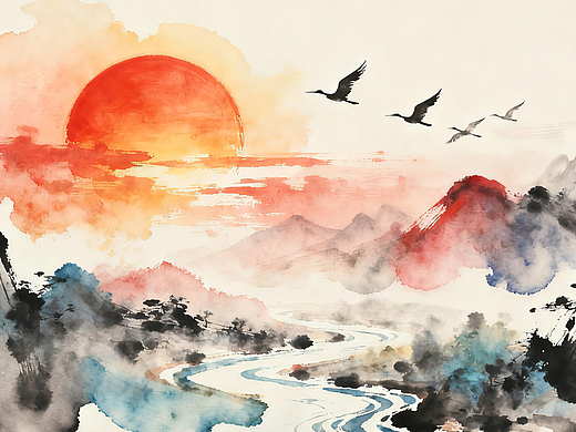 写意中国风水墨画