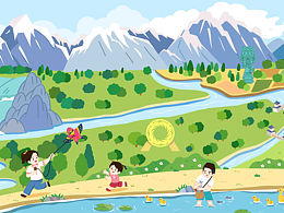 可爱儿童插画设计