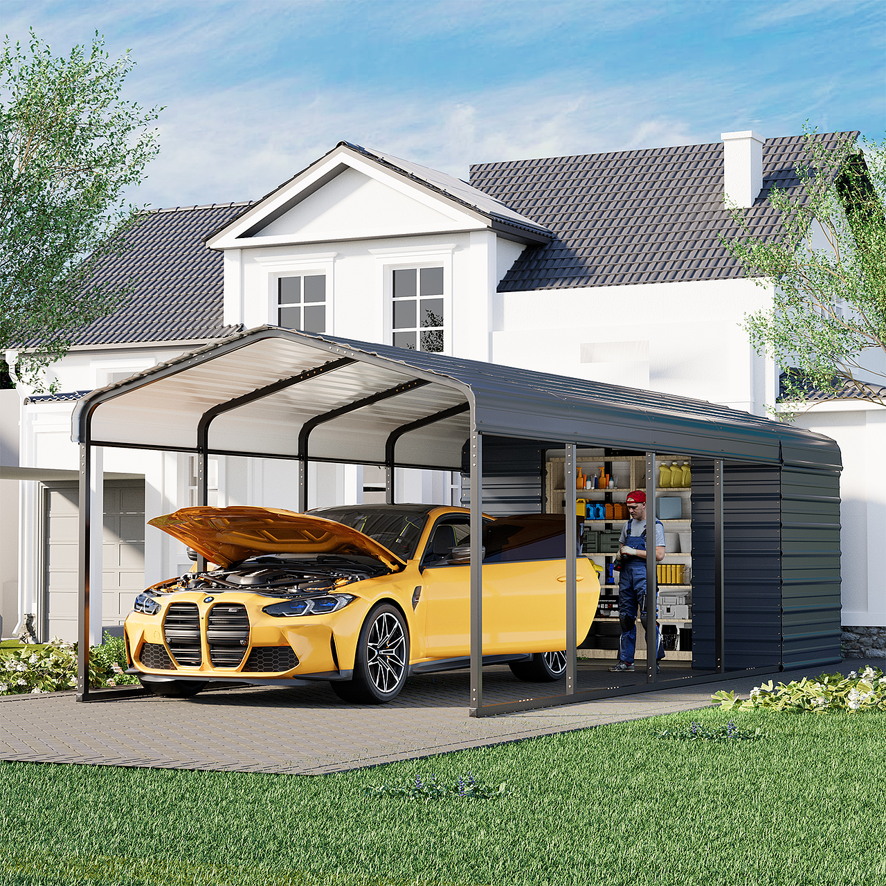 亚马逊钢车棚渲染＋排版（图ZMzk4OTI5OTE2） - 产品 - 站酷设计师别把我苦死原创素材 - 站酷ZCOOL