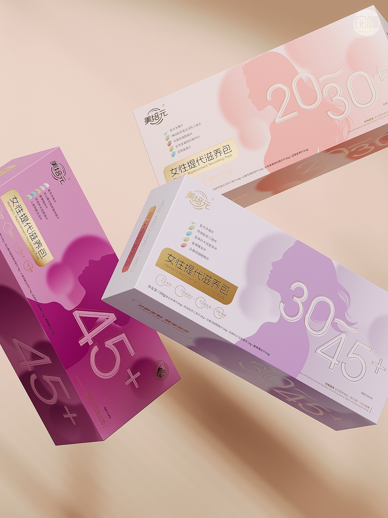 健康保健食品女性滋养包包装设计 | 美培元 | 铭睿益创（图ZMzk4OTUxNDU2） - 包装 - 站酷设计师刘益铭原创素材 - 站酷ZCOOL