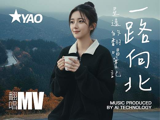 张星遥《一路向北》AI技术制作翻唱音乐视频