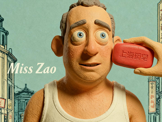MissZao沪语上海药皂定格动画广告片AIGC