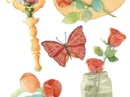 水彩插画日记：玫瑰原则，心动至上