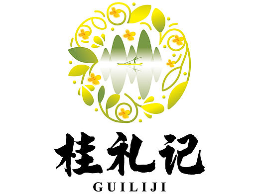 桂花糕糕点品牌商标标志logo设计