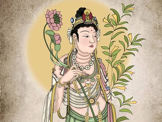 敦煌壁画动起来 之 持莲观音