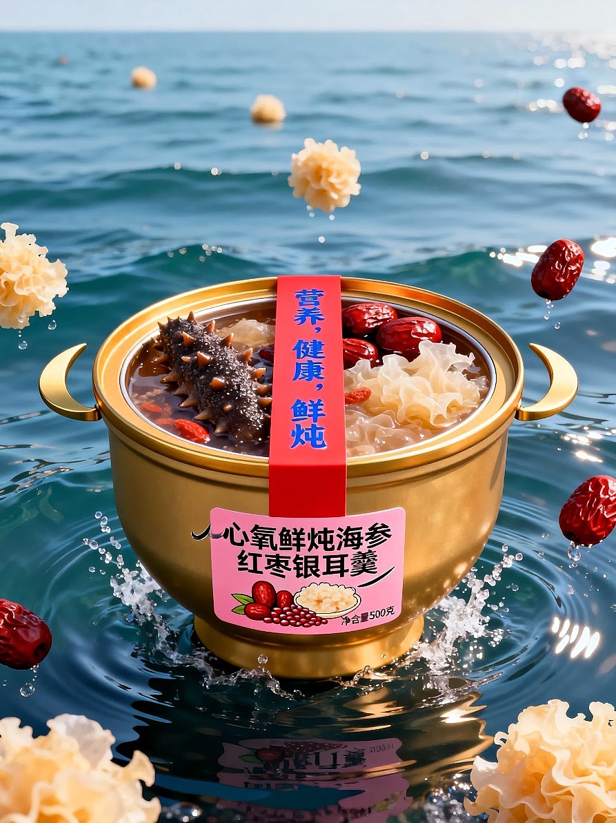 心氧鲜炖海参红枣银耳羹