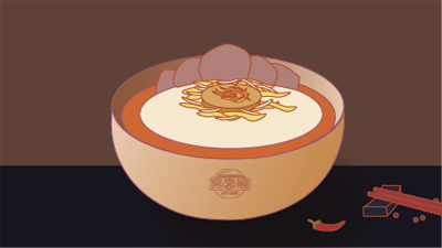 (拉面场景展示图的草图)