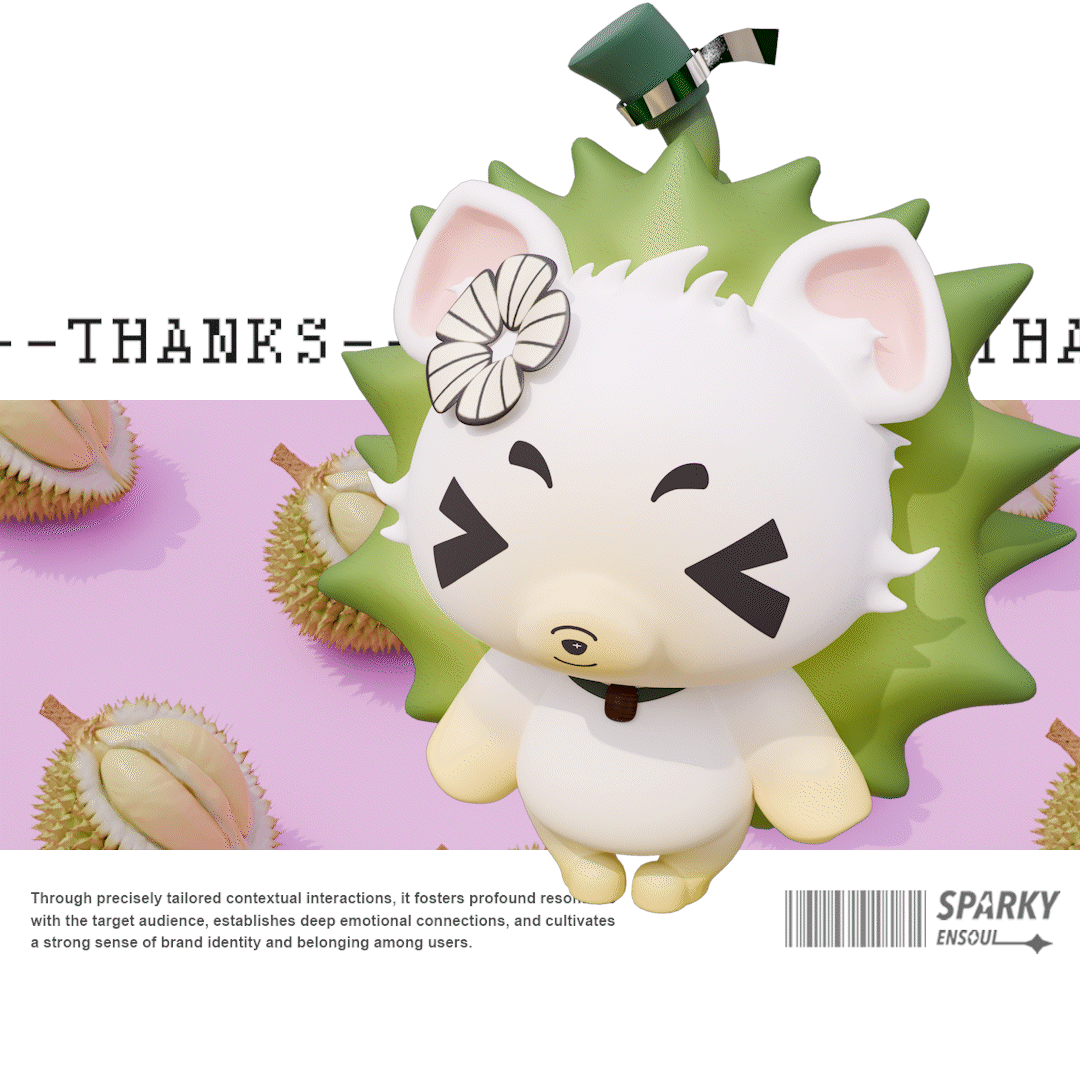 榴莲品牌IP设计|刺刺SPARKY