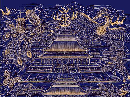 潮宏基 故宫主题插画