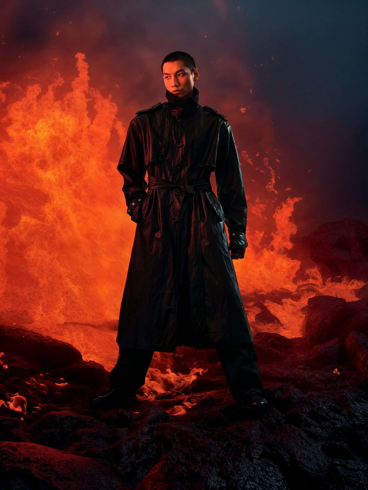 Ai置景+棚拍 火山熔岩户外主题片