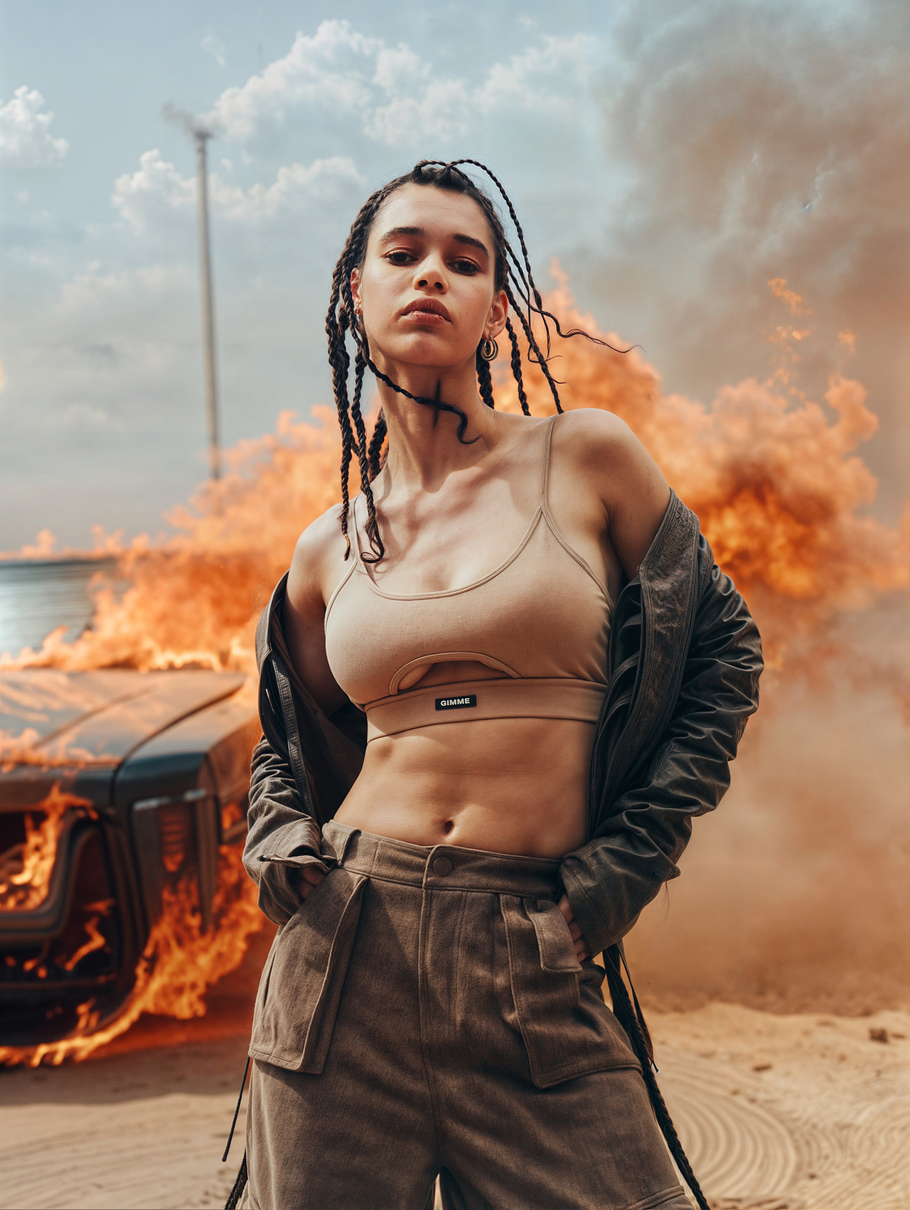 Ai置景+棚拍 潮牌复古废土风服装片拍摄