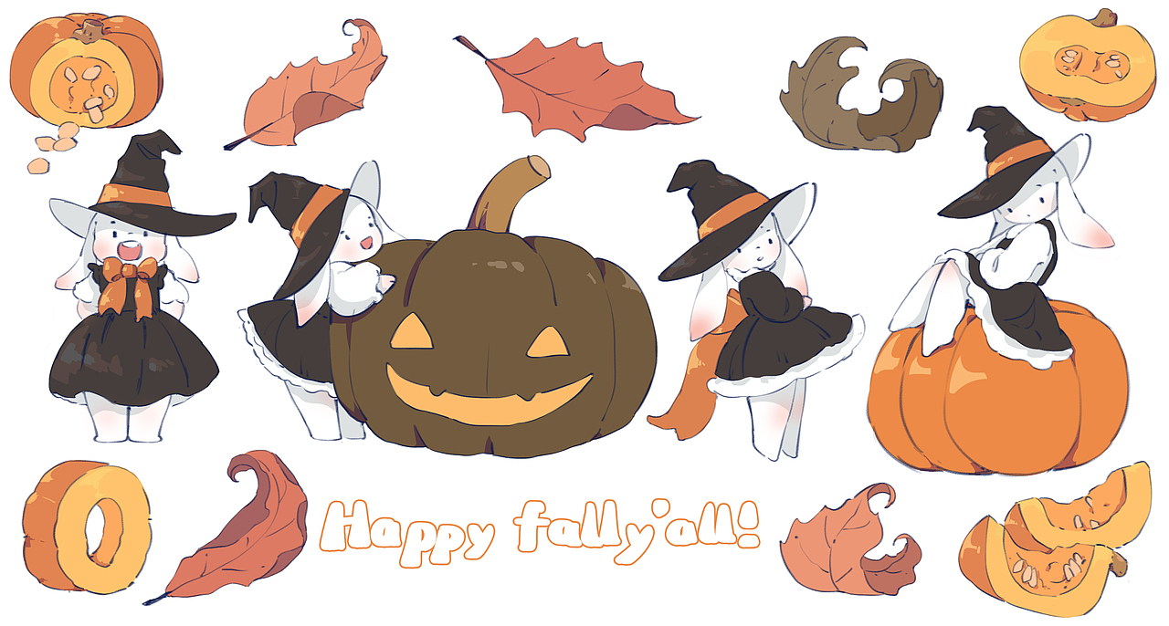 南瓜·兔子插画