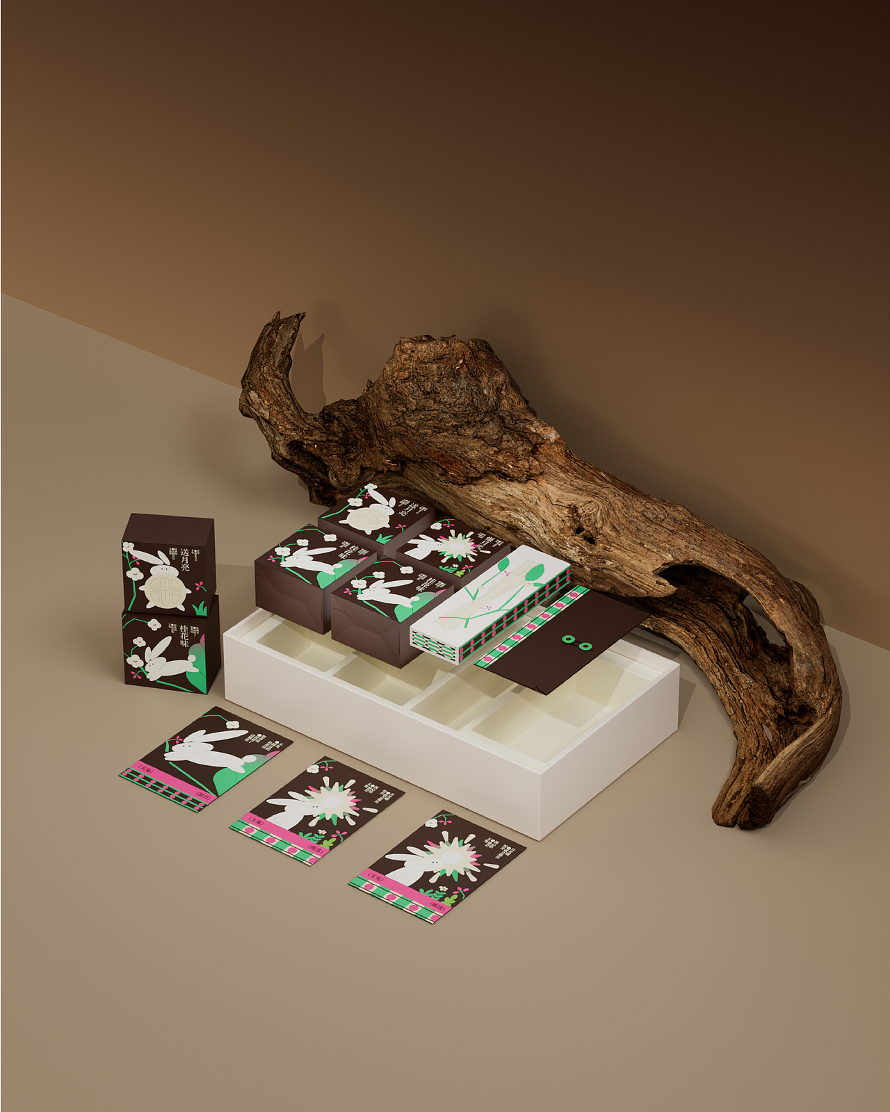 玉兔游月中秋礼盒包装