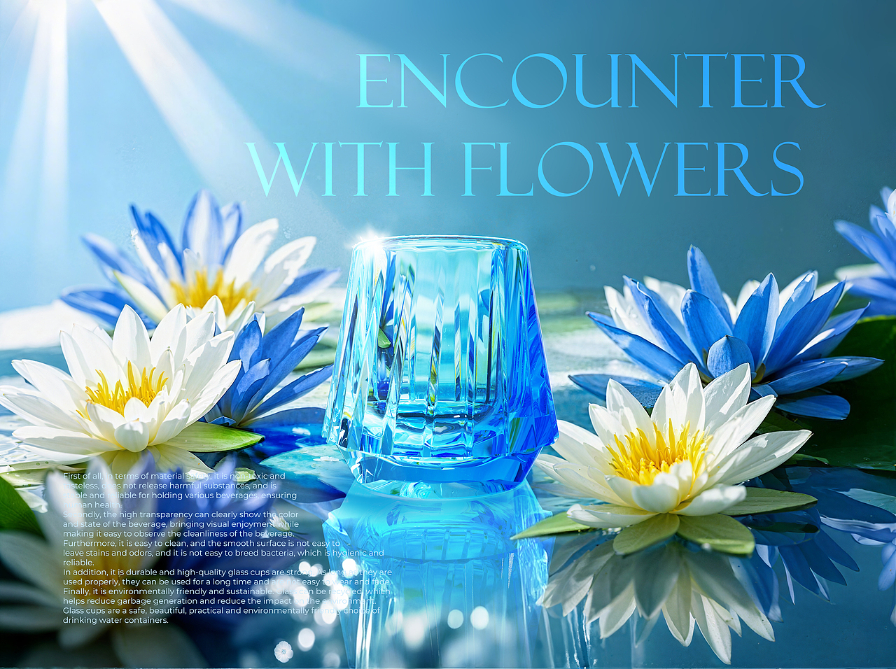 「 AI 」创作 第一弹|当水晶杯邂逅鲜花