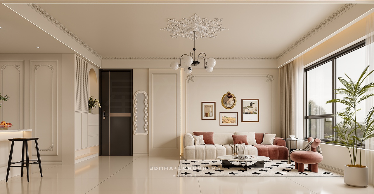 奶油风家装效果图案例