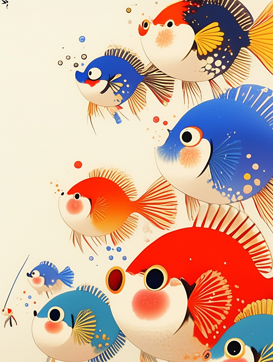 插画 鱼鱼（图ZMzk5MDUwNTYw） - AI作品 - 站酷设计师流星的数字艺术原创素材 - 站酷ZCOOL