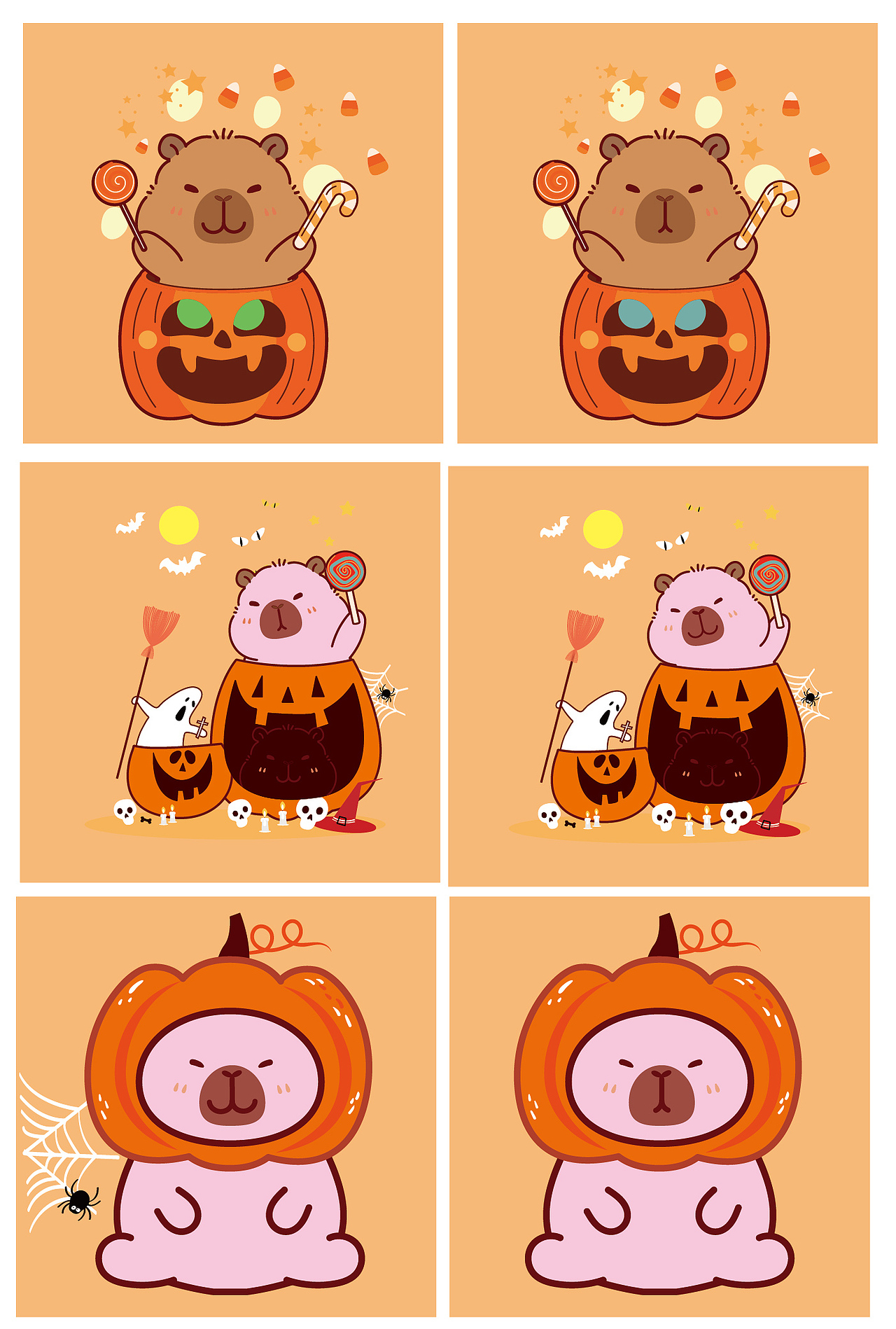 卡皮巴拉卡通插画设计水豚萌萌网红宠物