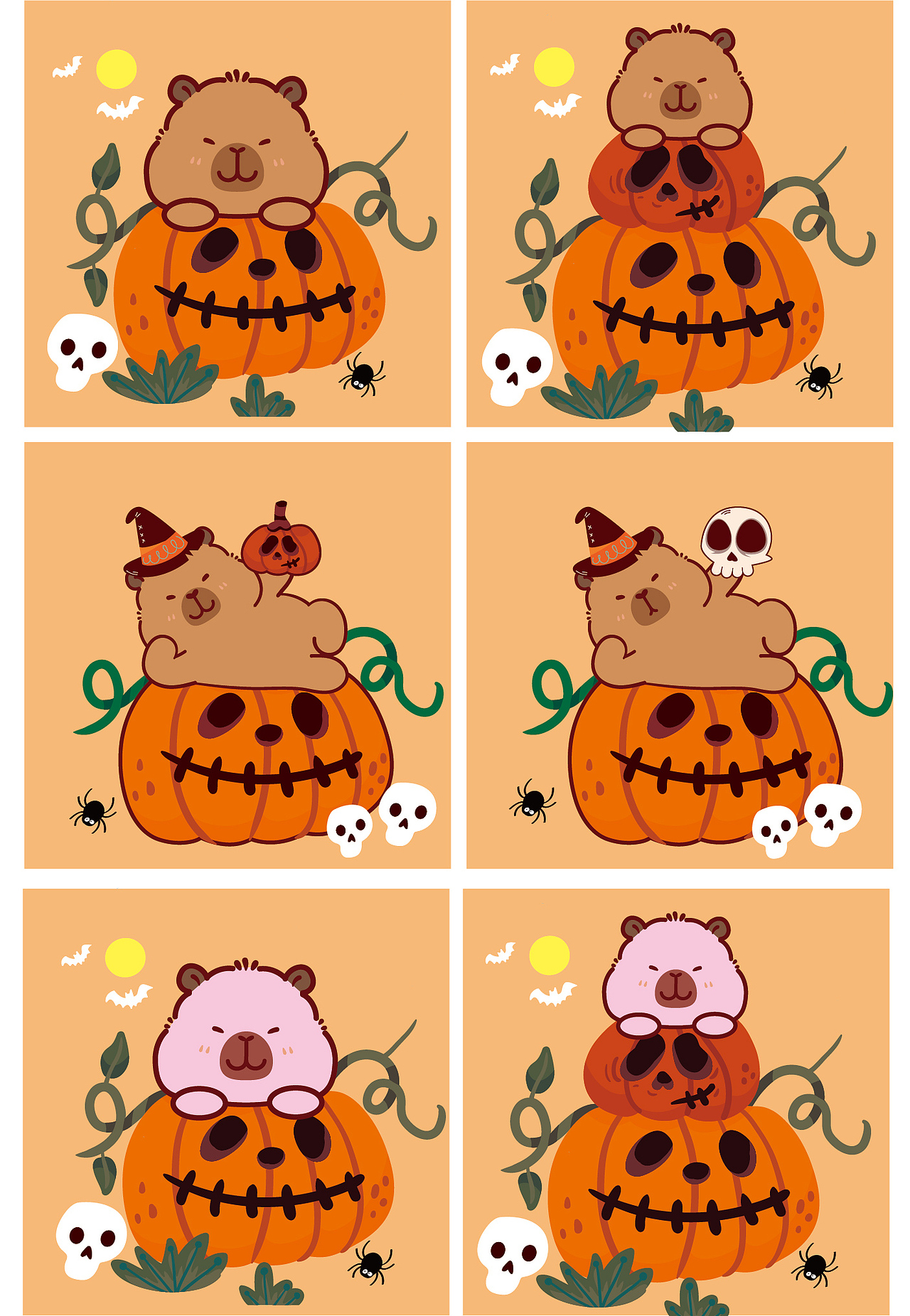 卡皮巴拉卡通插画设计水豚萌萌网红宠物