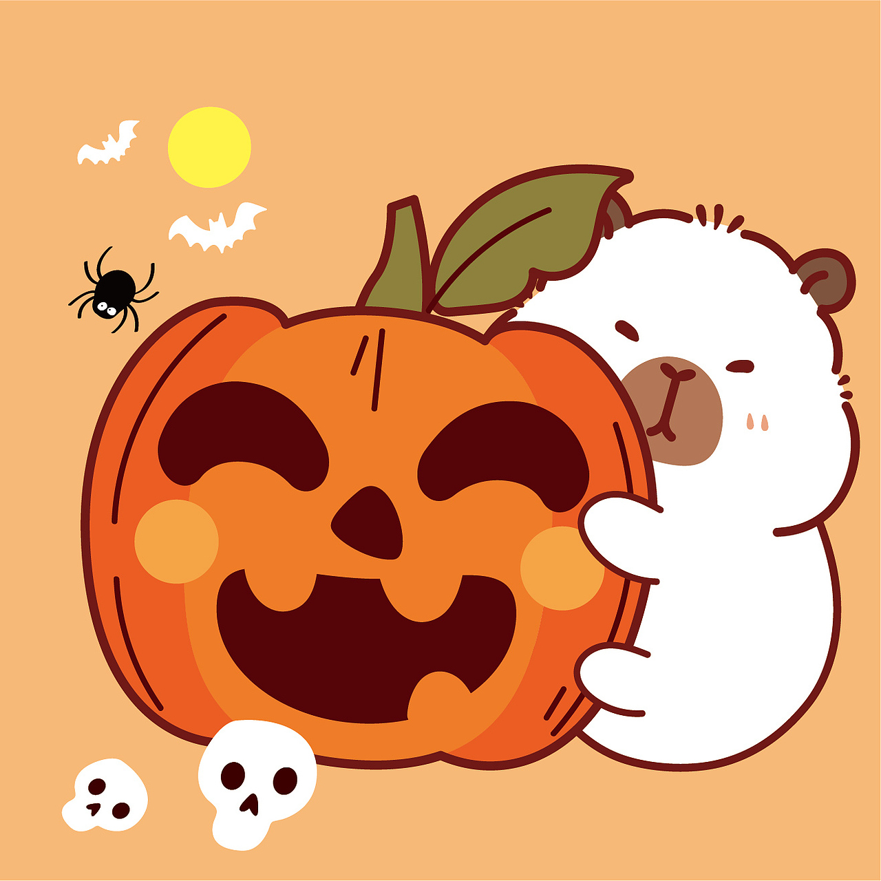 卡皮巴拉卡通插画设计水豚萌萌网红宠物