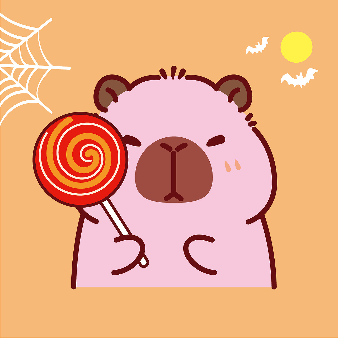 卡皮巴拉卡通插画设计水豚萌萌网红宠物