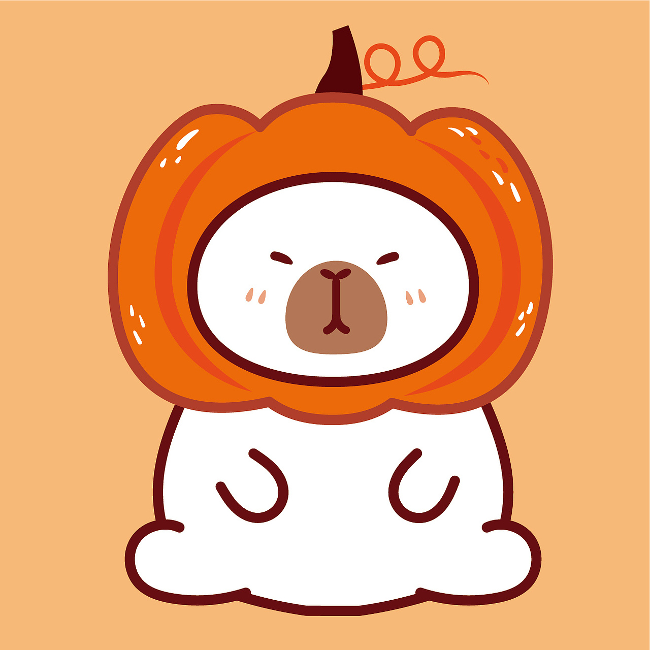 卡皮巴拉卡通插画设计水豚萌萌网红宠物