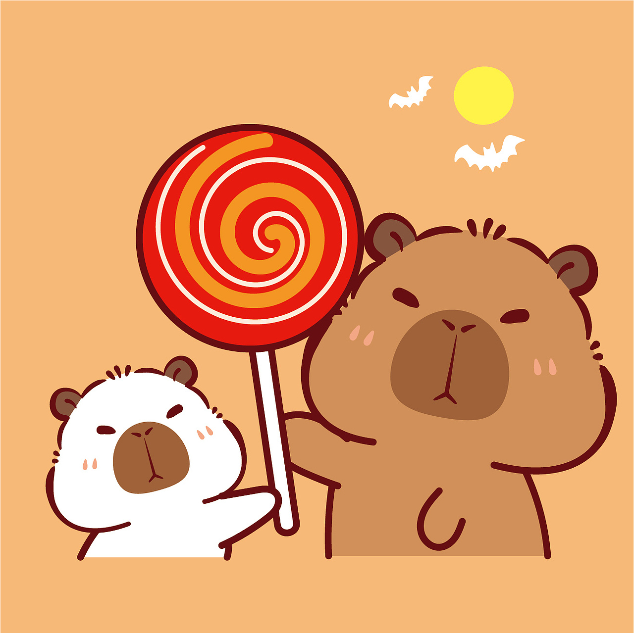 卡皮巴拉卡通插画设计水豚萌萌网红宠物