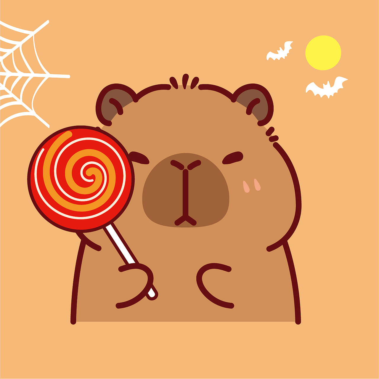 卡皮巴拉卡通插画设计水豚萌萌网红宠物