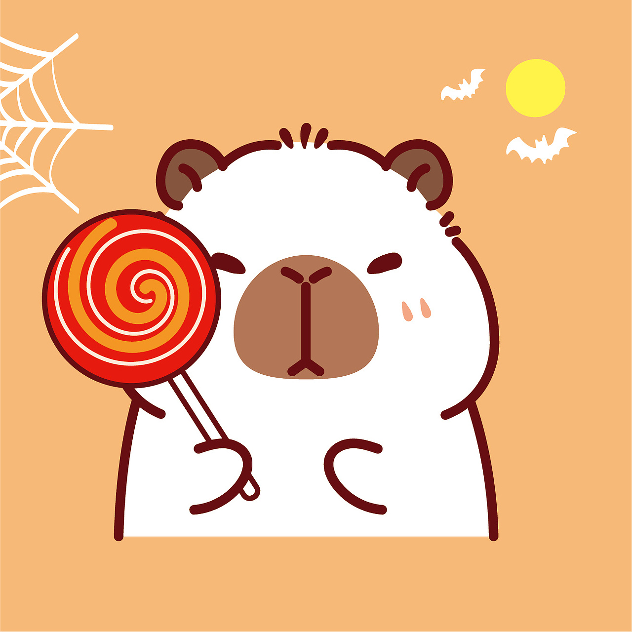 卡皮巴拉卡通插画设计水豚萌萌网红宠物