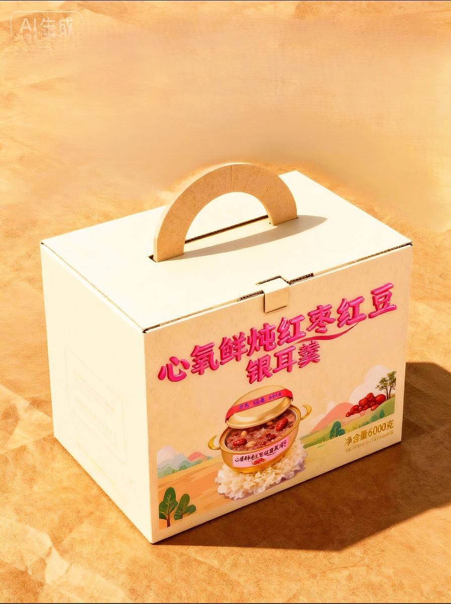 心氧鲜炖红枣红豆银耳羹产品包装盒设计