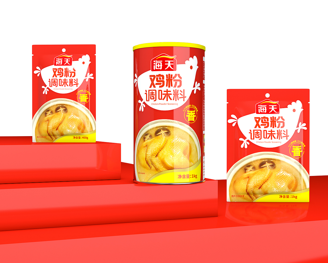 哲仕设计作品:鸡粉调味料包装设计、调味品包装设计