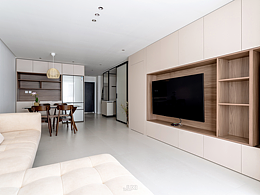 同色系的高级感，可以折叠的厨房解锁光影流动