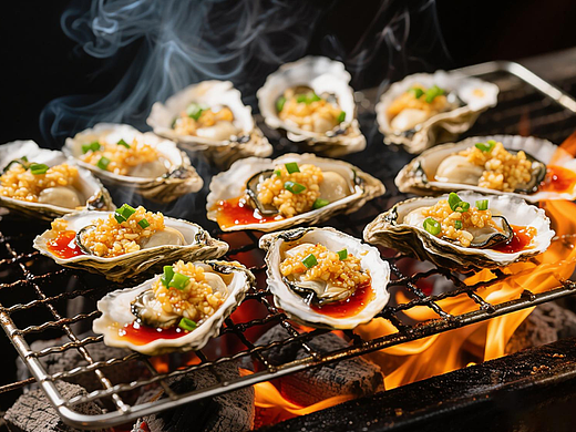 火焰蒜蓉烤生蚝