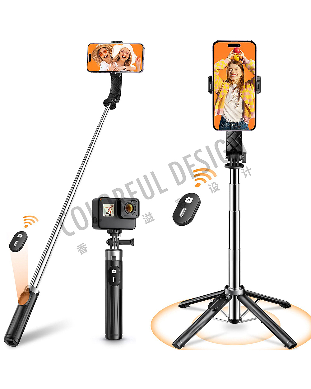 自拍杆-亚马逊日本站主副图设计拍摄精修排版案例分享