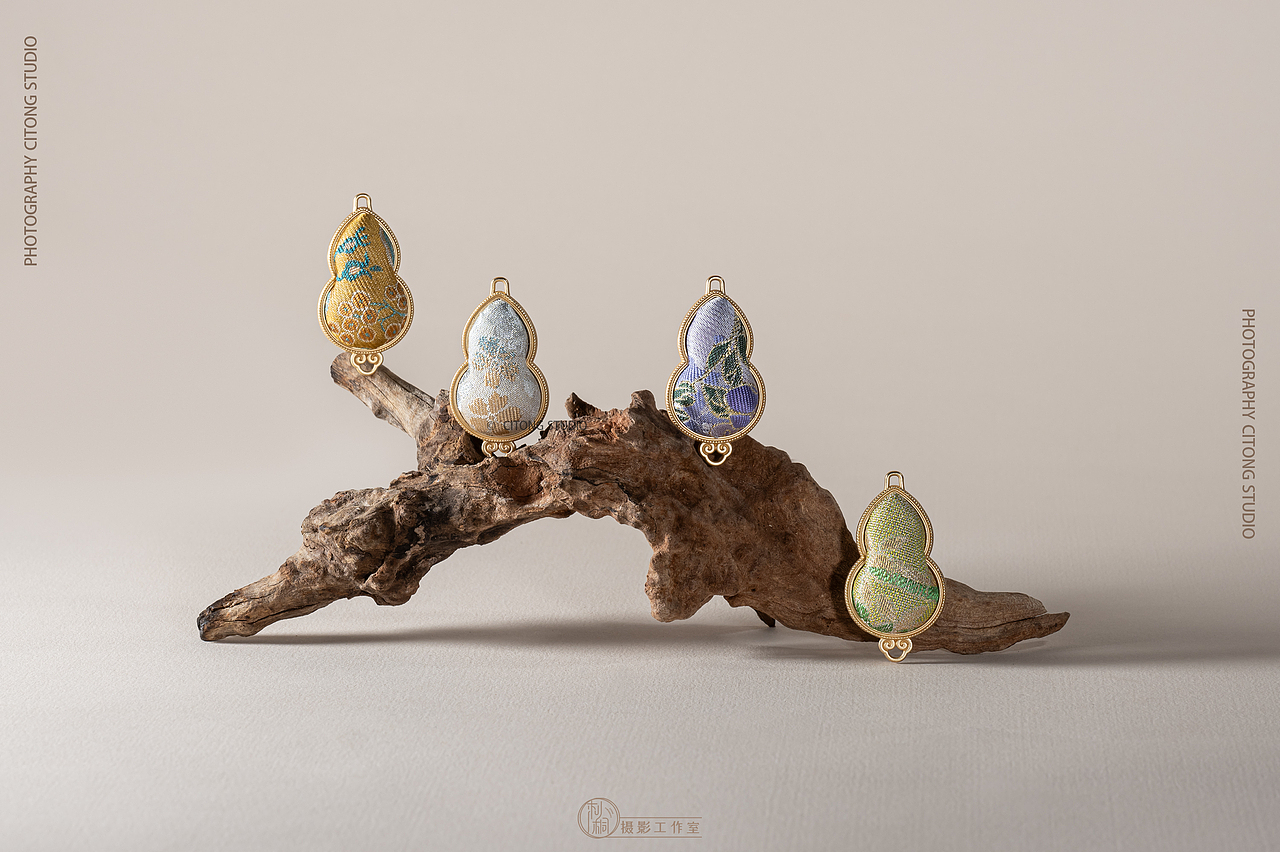 产品摄影|中式|非遗宋锦胸针