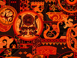 楚文化丝巾设计|战国漆器