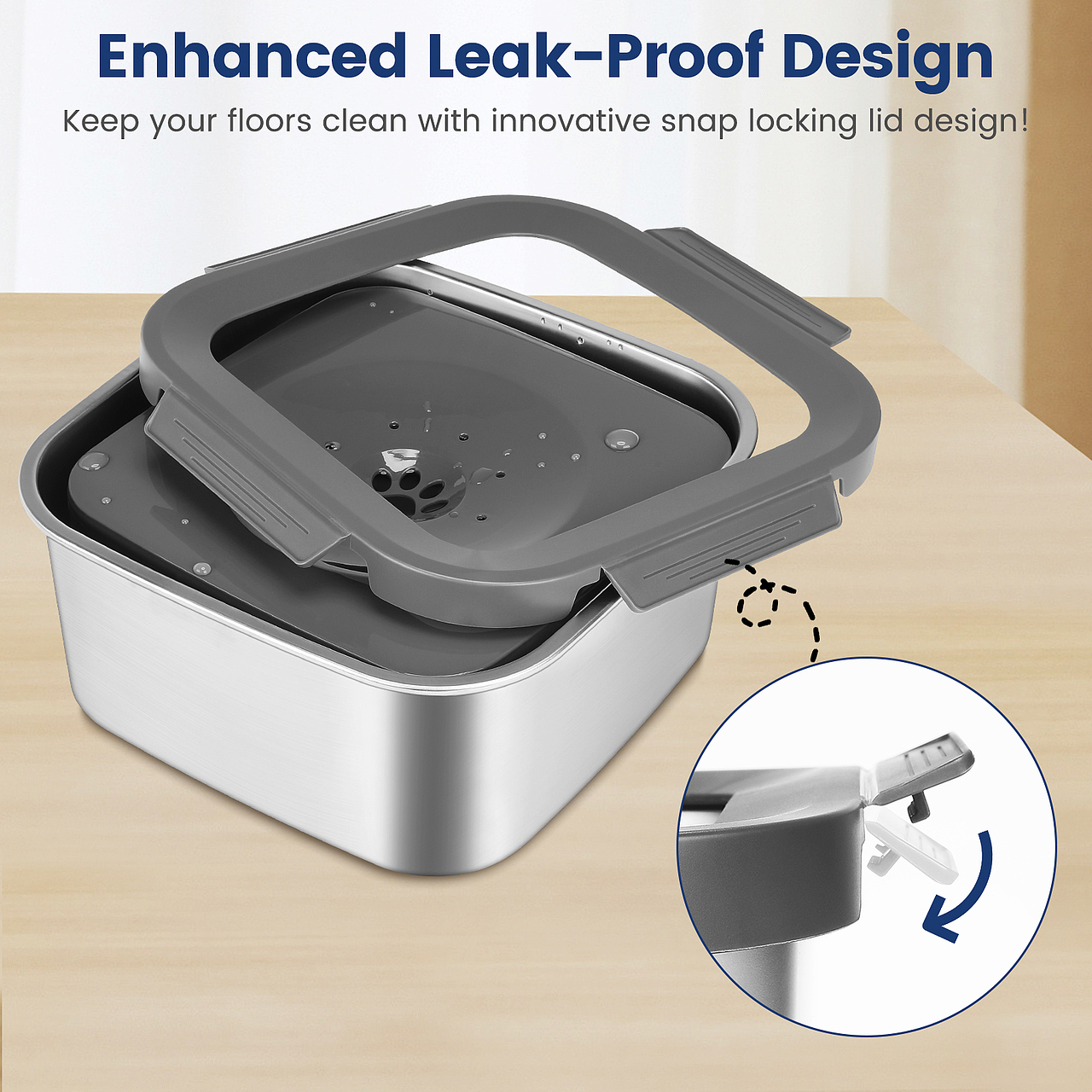 4L大容量不锈钢漂浮碗