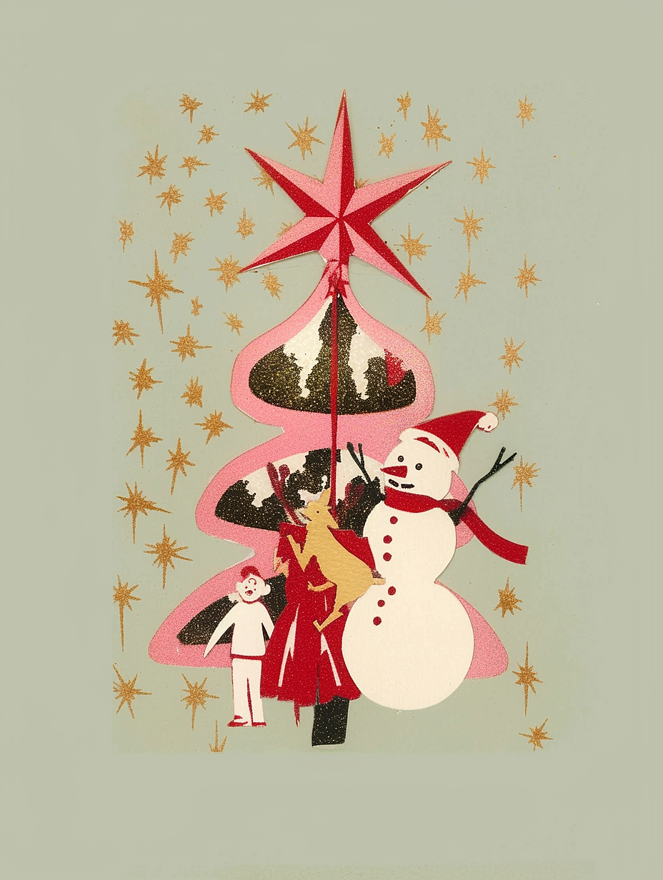 少女风圣诞插画