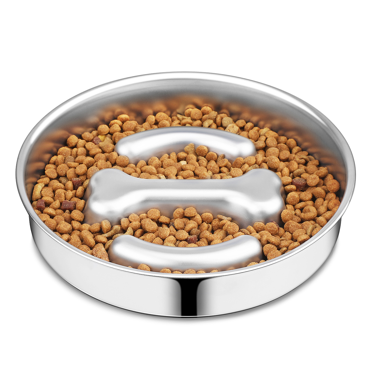 防滑不锈钢慢食碗-骨头款