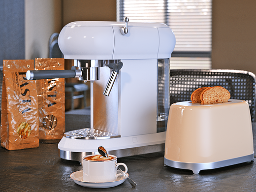 室内咖啡机写实渲染